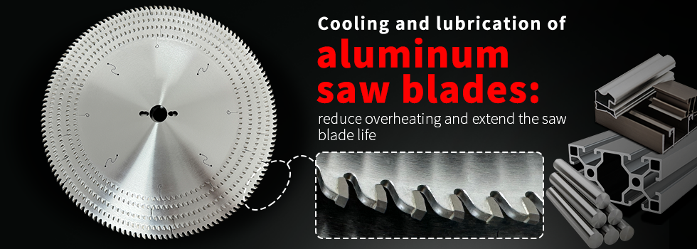 Cooling and lubrication of aluminum saw blades:red